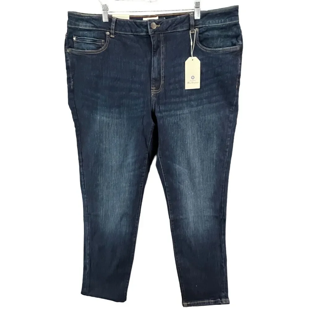 Ben‎ Sherman Stretch Skinny Jeans Mens 42x32  Blue Shoreditch Wash Denim Preppy